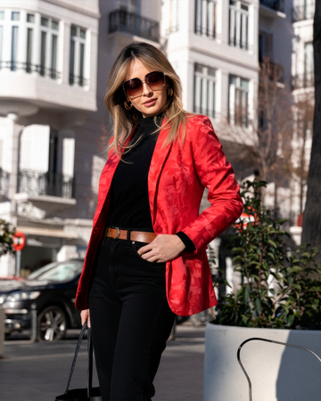 Blazer Flora Rojo Geranio